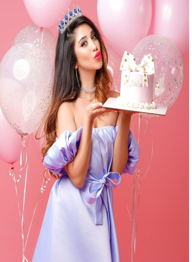 COCIDE Silver Crown for Women Blue Crystal Wedding Tiara and Crowns for Girls Rhinestones Queen Headband Princess Hair Accessories for Big Kids Party Bridal Birthday Prom Costume Cosplay - Image 2